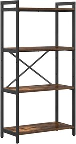 vidaXL Raft pentru cărți Stejar fumuriu 40 x 30 x 85 cm Lemn compozit