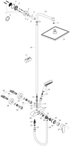 Set de dus Hansgrohe, Crometta E 240, cu palarie, para si baterie de dus, crom