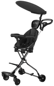 Carucior sport pliabil, Negru, Copertina detasabila cu protectie UV, Copii 6 - 36 luni, Blocare roti și pivotante