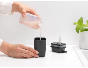 Dozator pentru sapun lichid Brabantia SinkSide 1003313, 250 ml, Curatare usoara, Baza de cauciuc, Gri inchis