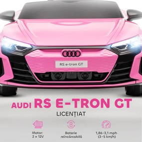 HOMCOM Mașină Electrică pentru Copii de 5 Ani cu Licență Audi cu Telecomandă Roz | Aosom Romania