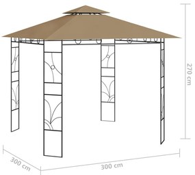 Pavilion, gri taupe, 3x3x2,7 m, 160 g m   Gri taupe