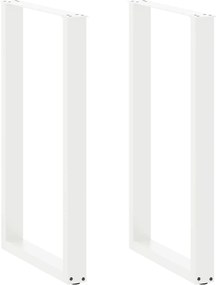 vidaXL Picioare de masă de bar în formă de U, 2 buc., alb, 60 x (100-101) cm, oțel