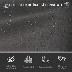 Outsunny Copertină Laterală Retractabilă cu Mâner, 300x160 cm, Gri | Aosom Romania