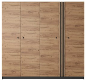 Dulap de haine Dalde 220 (Stejar craft auriu + antracit). 1071346