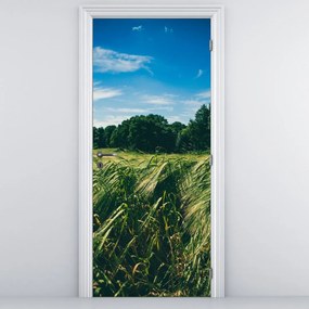 Fototapet pentru ușă - Lunca și pădurea (95x205cm)