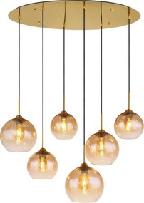 Globo 15788-6H - Lustră suspendată pe cablu JAMESSA 6xE27/60W/230V alamă