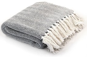 vidaXL Cuvertură de pat, bumbac, bleumarin, 160x210 cm