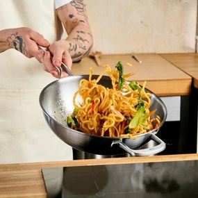 Tigaie tip wok cu capac din oțel inoxidabil ø 30 cm Lucca 3.0 – FABINI