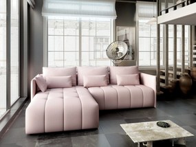 Colțar extensibil dumonde cu ladă de depozitare si sezut confortabil din spuma high-density, Malta Enjoy Flamingo 235x185 cm