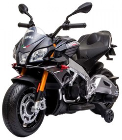 Motocicleta Electrica cu Acumulator Pentru Copii NOVOKIDS™ Aprilia Tuono Premium , 3-7 ani, Max 25 kg, Cu Sunete si Lumini frontale, MP3 USB, Pornire