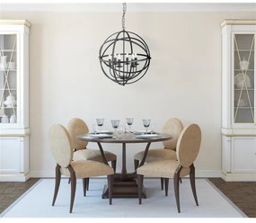 Searchlight 2476-6BK - Lustră cu lanț ORBIT 6xE14/60W/230V, neagră