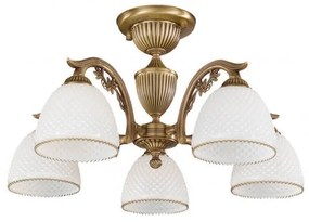 Lustra aplicata cu 5 brate clasic design italian din alama si sticla 8601 RA-PL. 8621/5