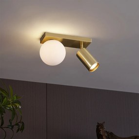 Plafonieră modernă din alamă cu 2 lumini, înclinabilă - Lesly