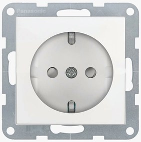Priza simpla cu impamantare, protectie copii, 16A, IP20, Alb, Panasonic Karre Plus 55
