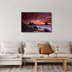 Tablou cu apus de soare pe mal (90x60 cm)