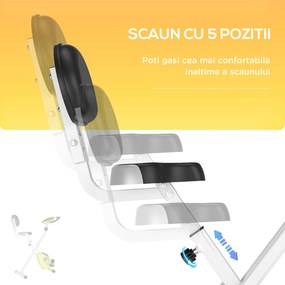 HOMCOM Cyclette Magnetică Pliabilă, Reglabilă pe Înălțime și Intensitate, Antrenament Cardio, Galbenă | Aosom Romania