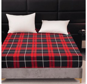 Cearsaf Cocolino microplus cu elastic ALBURY 90x200 cm rosu