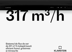 Klarstein UW60BL Hotă 60 cm încorporare sub dulap 208 m³/h