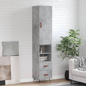 vidaXL Dulap înalt, gri beton, 34,5x34x180 cm, lemn prelucrat