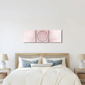 Tablou - Mandala roz (cu ceas) (90x30 cm)