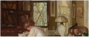 Tablou - Edmund Tarbell, Josephine and Mercie, reproducere (120x50 cm)