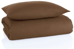 Lenjerie de pat din bumbac Color maro, 140 x 200cm, 70 x 90 cm