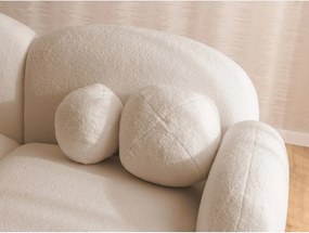 Colțar maro deschis cu tapițerie din țesătură bouclé (cu colț pe partea dreaptă/cu șezlong) Orbit – Ropez