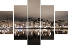 Tablou cu orașul în amurg (150x105 cm)