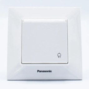 Priza simpla cu capac, 16A, IP20, Alb, Panasonic Arkedia Slim