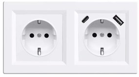 Nova priză cu împământare 16A 250V priză TV cu cadru alb