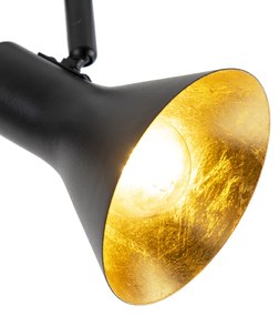 Spot modern negru cu aur cu 3 lumini - Magno