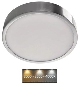 Plafonieră LED/21W/230V 3000/3500/4000K d. 22,5 cm crom