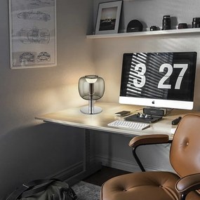 Veioza, Lampa de masa LED Icon crom/ fumuriu
