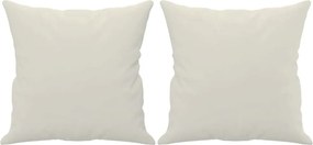 vidaXL Perne decorative, 2 buc., crem, 40x40 cm, catifea