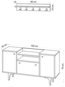 Set mobilier pentru hol Grade (Stejar). 1072355