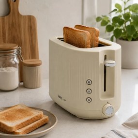 Prajitor de paine Oliver Voltz Nice OV51440PR, 700 W, 2 felii, 7 trepte de prajire, Crem