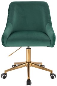 HR920K Scaun Verde din Catifea cu Bază Aurie