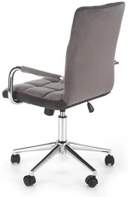 Scaun ergonomic de birou din catifea gri, TORNE 4 VELVET