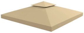 Outsunny Acoperiș de Rezervă pentru pavilion de Grădină Pânză de Rezervă pentru pavilion tonel Tendă 3 x 3 m Bej | Aosom Romania