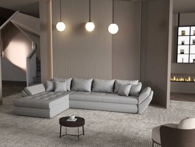 Colțar extensibil dumonde cu ladă de depozitare si sezut confortabil din spuma high-density, Loana XL Enjoy Gri 335x185 cm