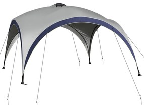 Outsunny Pavilion grădină Gartenzelt cort de petrecere cort de soare rezistent la intemperii, stalp metal + poliester crem + albastru 4 x 4 x 2,5 m | Aosom Romania