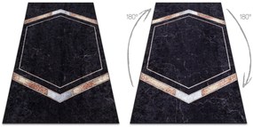 MIRO 52025.802 covor lavabil Marmură, geometric anti-alunecare - negru