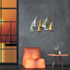 Decoratiune de perete Metal Yavuz, Multicolor, 70x8x111 cm
