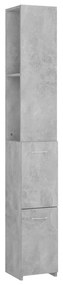 808435 vidaXL Dulap de baie, gri beton, 25x26,5x170 cm, lemn prelucrat