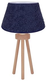 Lampă de masă Duolla BOUCLE 1xE27/15W/230V d. 28 cm albastru/lemn