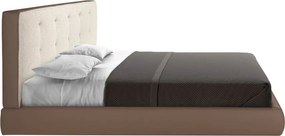 Pat dublu tapitat design LUX Brown, 180x200cm