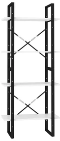 806437 vidaXL Bibliotecă cu 4 rafturi, alb, 60x30x140 cm, PAL