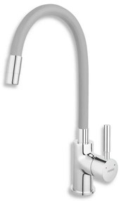 Baterie de chiuvetă cu pipă flexibilă Novaservis crom lucios/gri