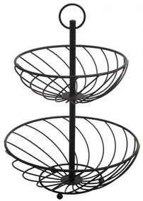 Fructiera Torsade, otel negru 27x18.5 cm